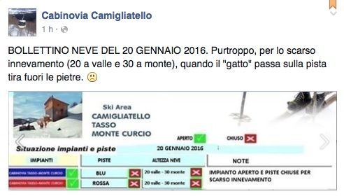 Ma a Camigliatello le piste sono chiuse: «Poca neve»