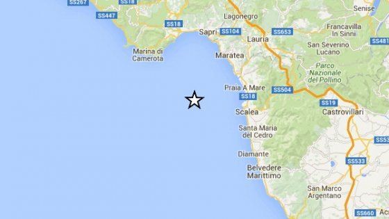 Scossa di magnitudo 4.1 fra Scalea e Praia a Mare