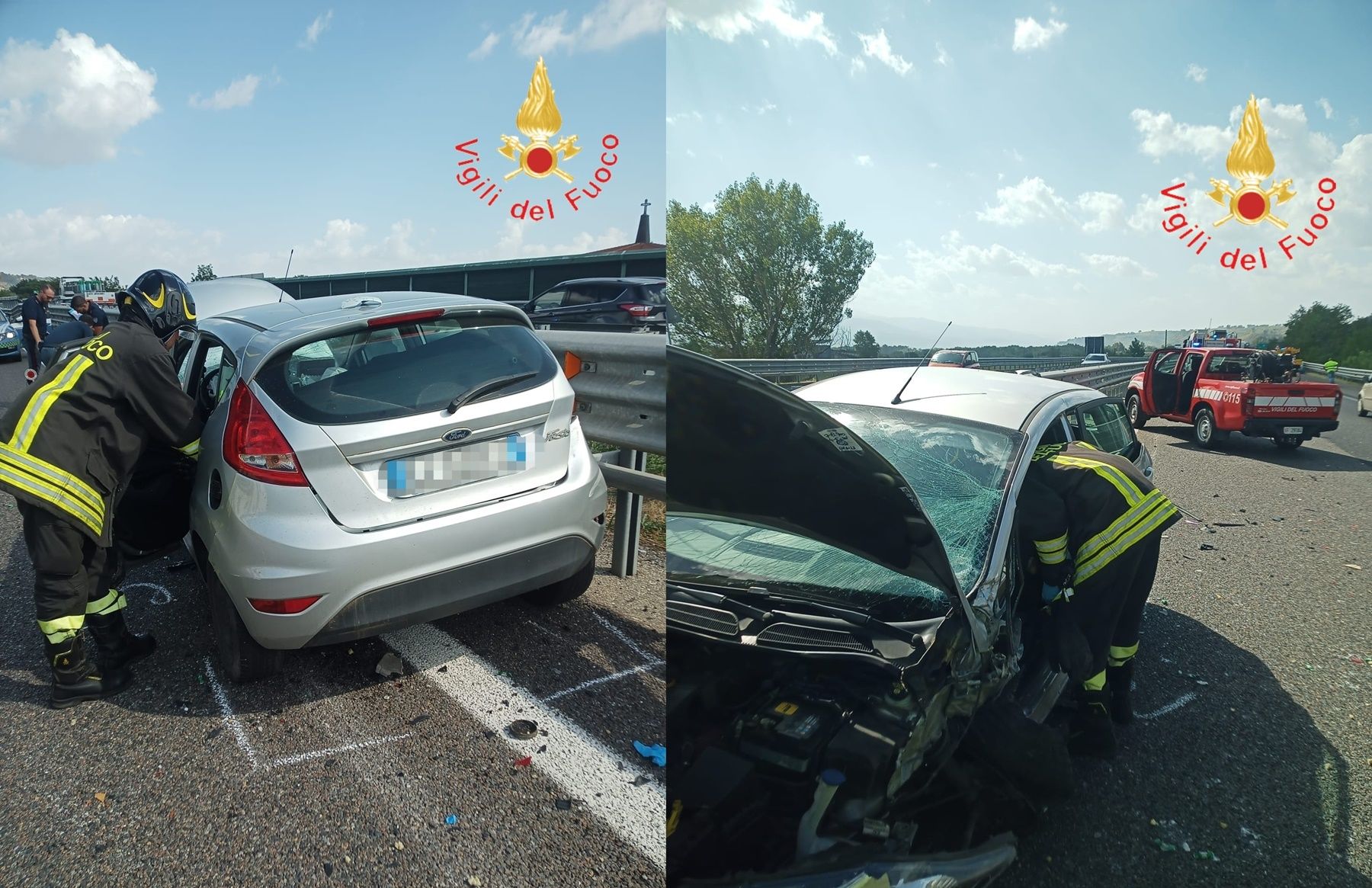 Auto contromano sulla A2 all’altezza di Torano, due feriti