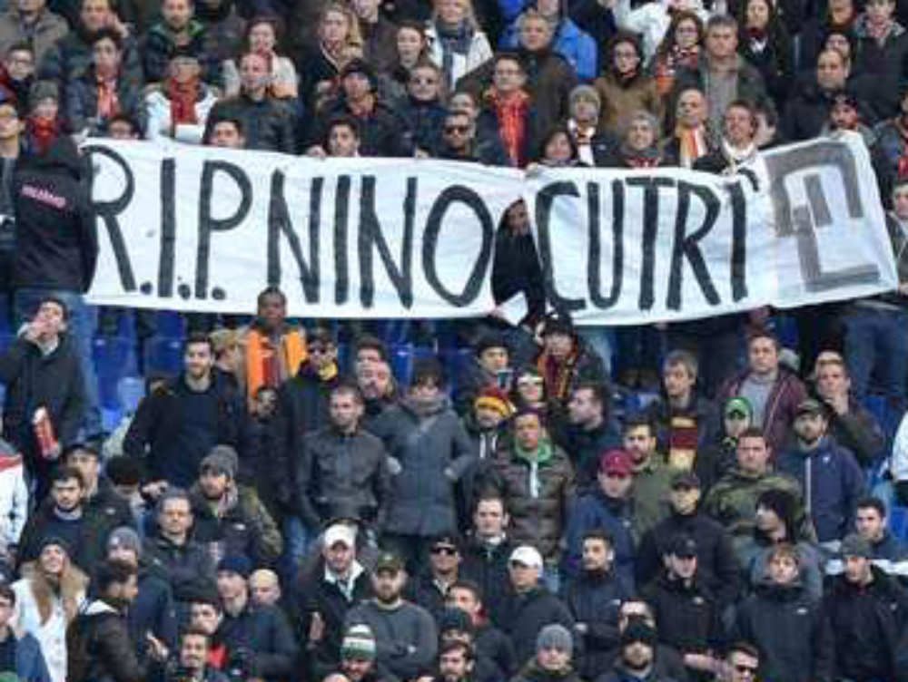 Nel derby di Roma striscione per Nino Cutrì