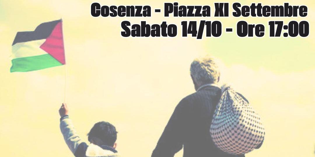 Conflitto in Medio Oriente, a Cosenza oggi presidio a sostegno del popolo palestinese
