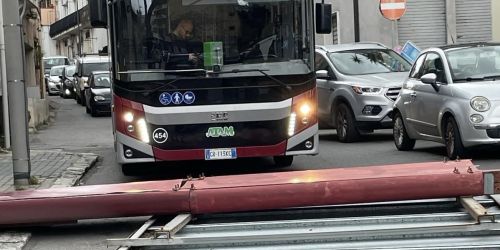 Cartellone pubblicitario cade in strada a Reggio