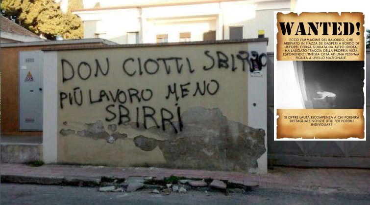 Scritte contro don Ciotti, su Fb le foto dell'autore