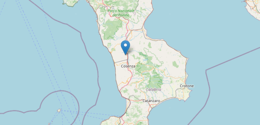 Scossa di magnitudo 2.5 a Montalto Uffugo