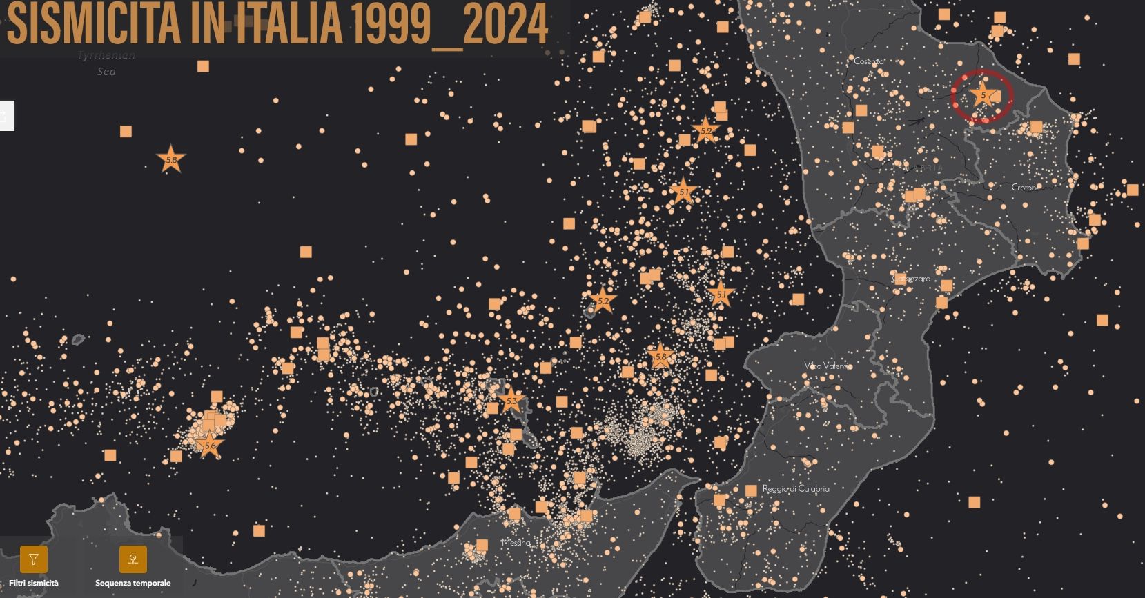 In Calabria «una sismicità piuttosto significativa e diffusa». I nuovi dati dell’Ingv
