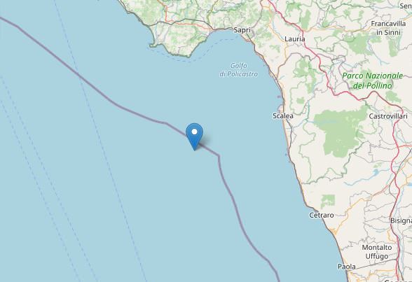 Sisma al largo del Tirreno cosentino