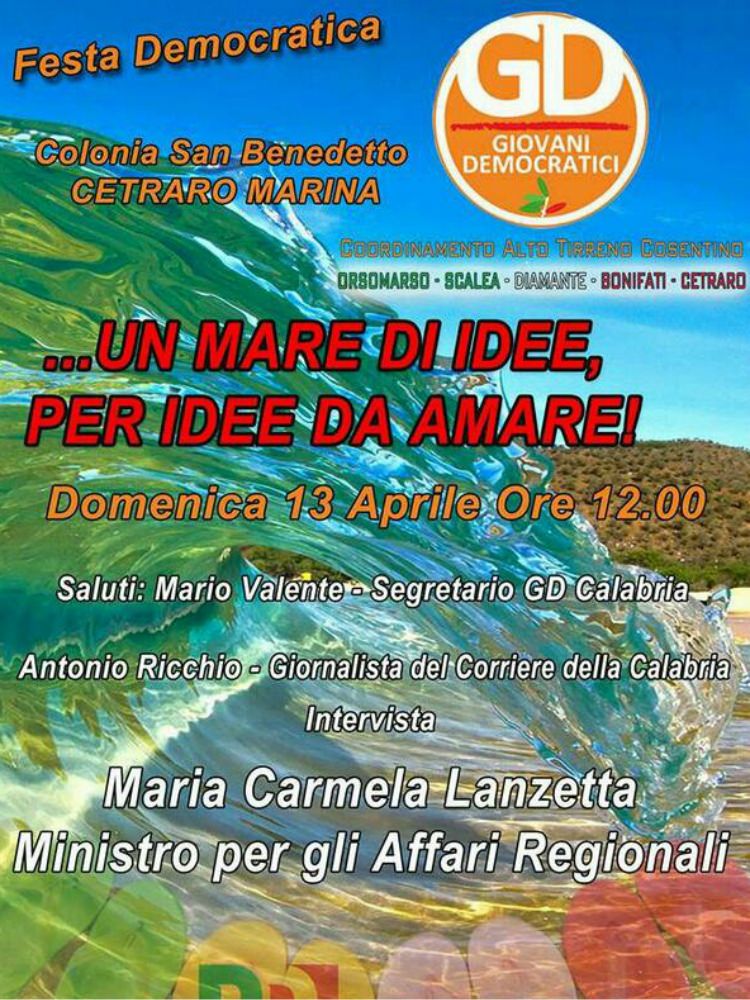 Il ministro Lanzetta chiude la kermesse dei Gd