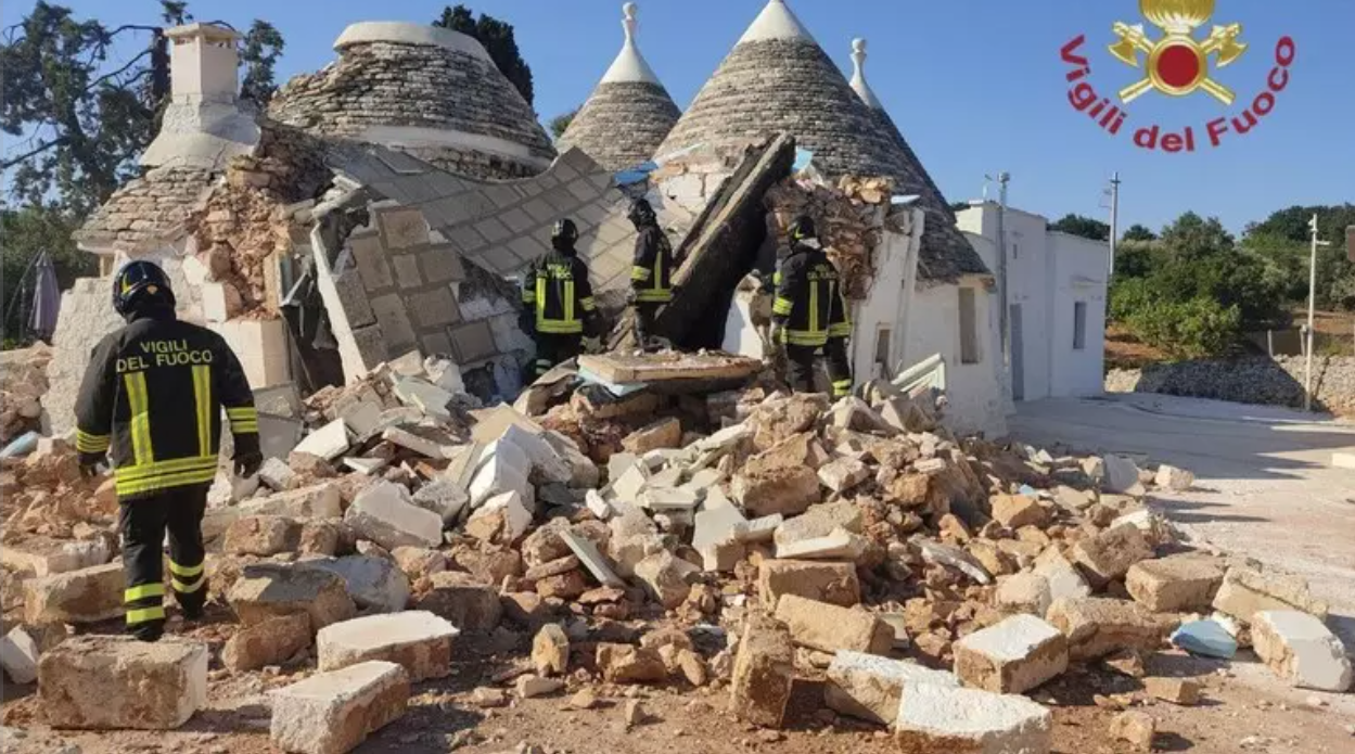 Esplosione in un trullo: un morto e una donna ferita