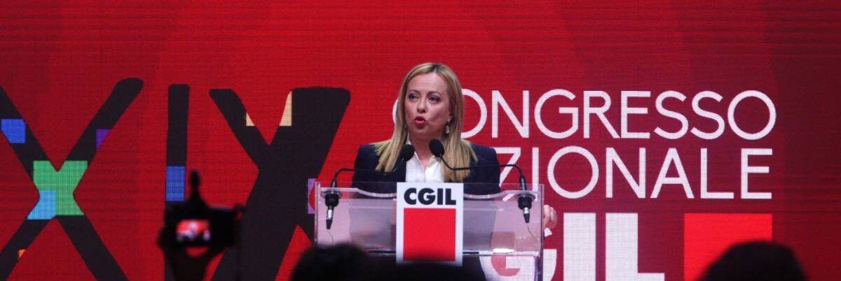 Meloni nell'”arena” della Cgil: «Giusto essere qui»