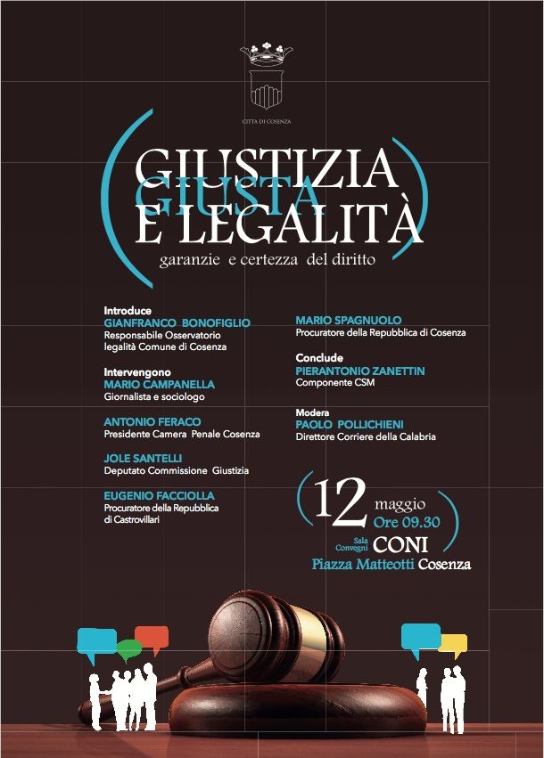 Cosenza, esperti a confronto sulla giustizia giusta
