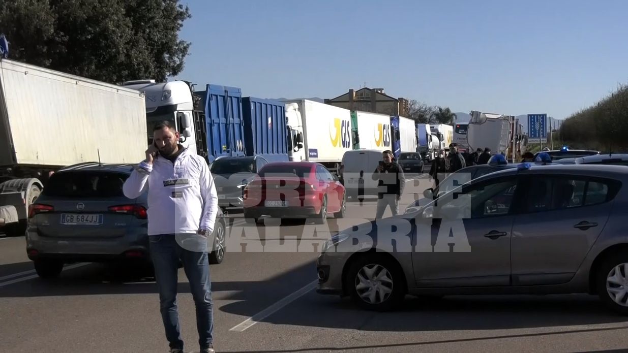 Caro carburanti, scatta la protesta degli autotrasportatori sulla Statale 280 – FOTO E VIDEO