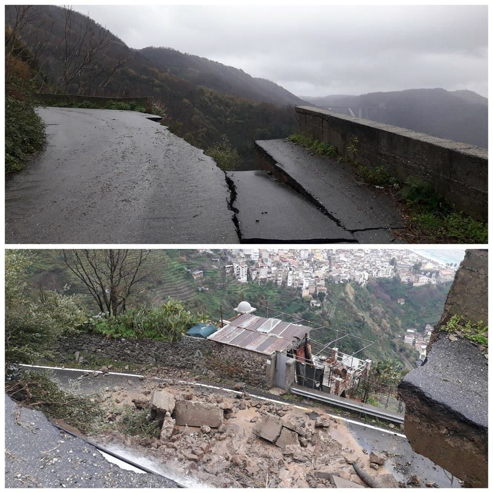 Crolla la strada, disagi sulla statale 18 nel Reggino