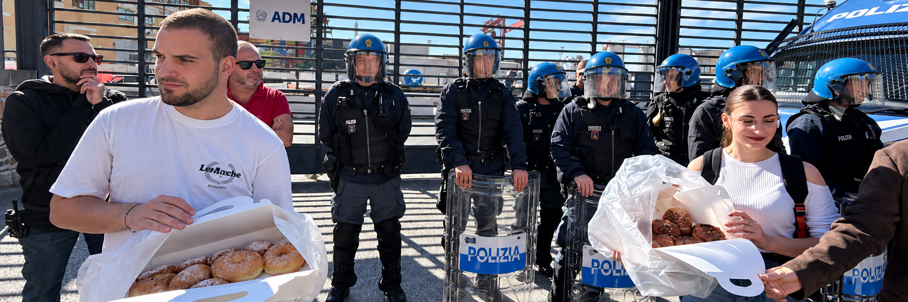 Manifestanti: dolci e fiori ai poliziotti. La lezione di Pasolini