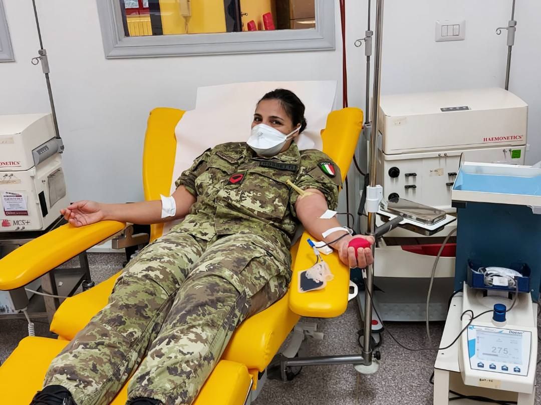 Donazione di sangue all’ospedale da campo di Cosenza