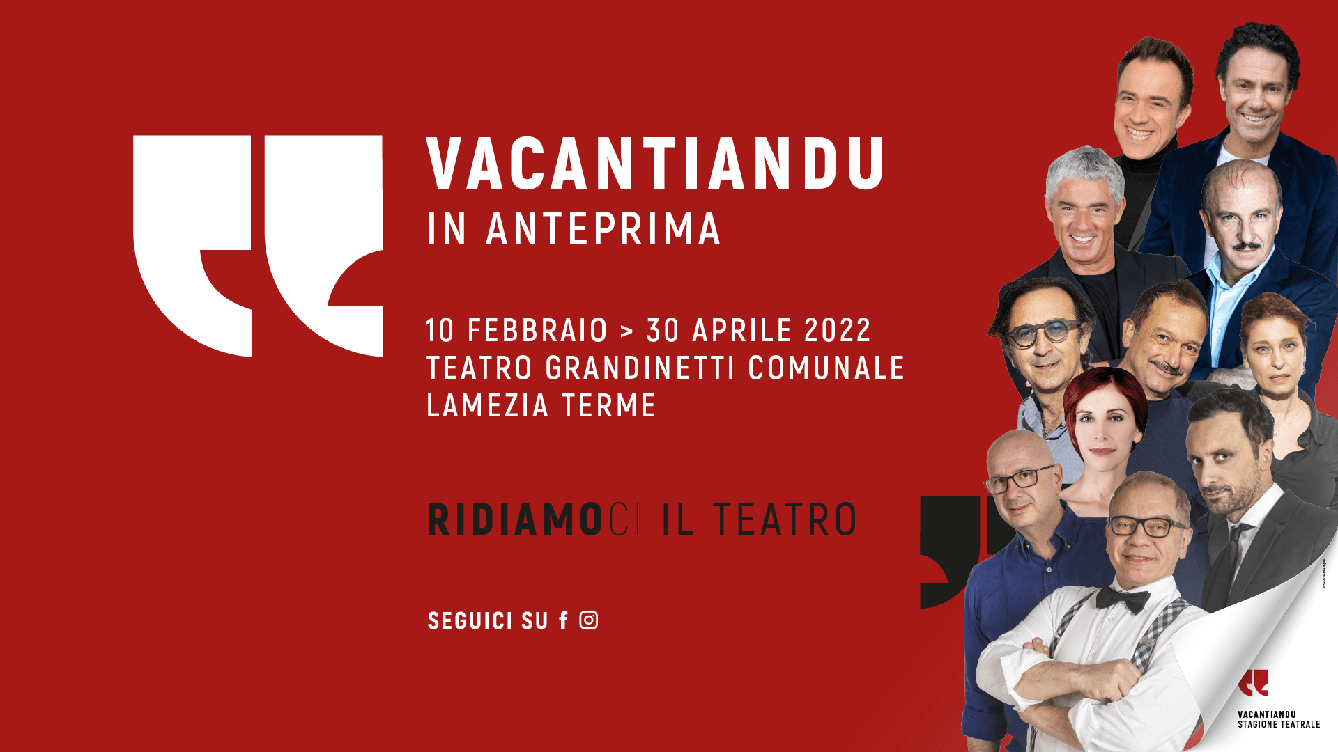 Lamezia, riparte la stagione teatrale “Vacantiandu in Anteprima”
