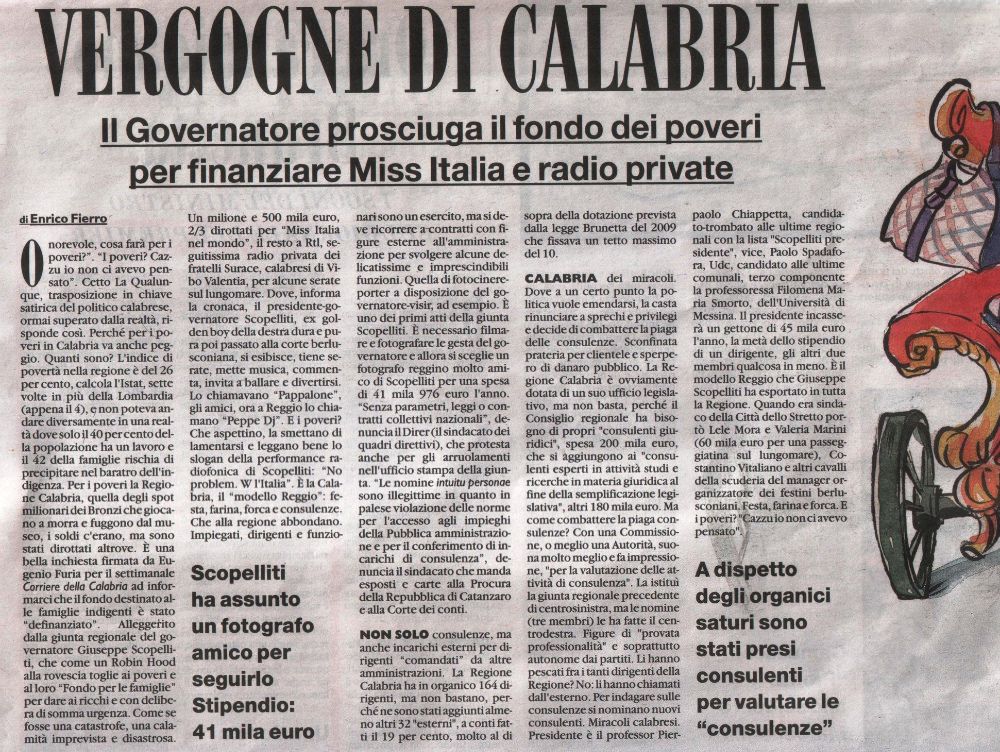 Peppe dj e le "vergogne di Calabria" finiscono anche sul Fatto