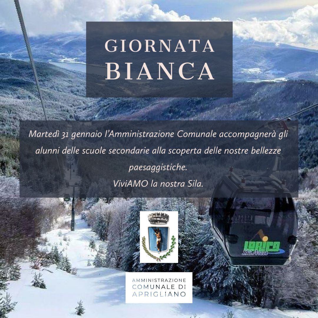 Ad Aprigliano martedì la “Giornata Bianca”