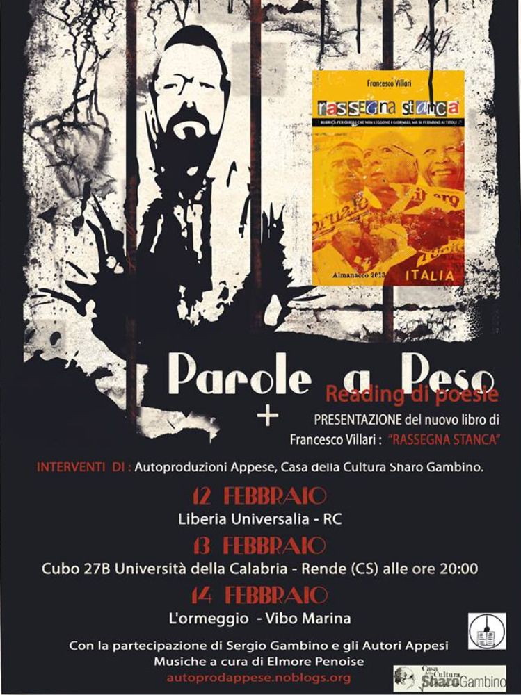 “Parole a peso”, un reading di poesie in tour