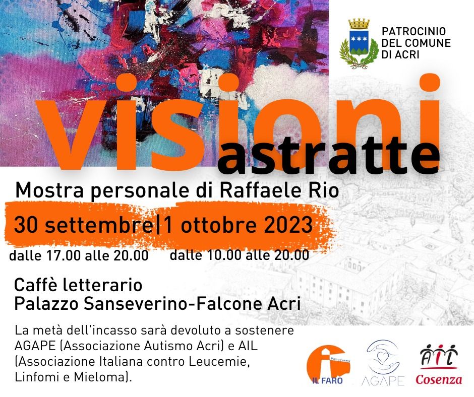 Acri ospita la mostra di beneficenza delle opere di Raffaele Rio
