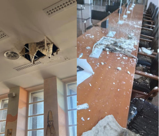 Cosenza, si stacca un pezzo di soffitto nella sala consiliare