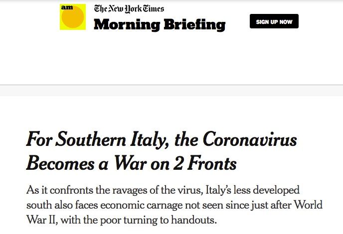 Coronavirus, l’emergenza calabra raccontata dal “New York Times”