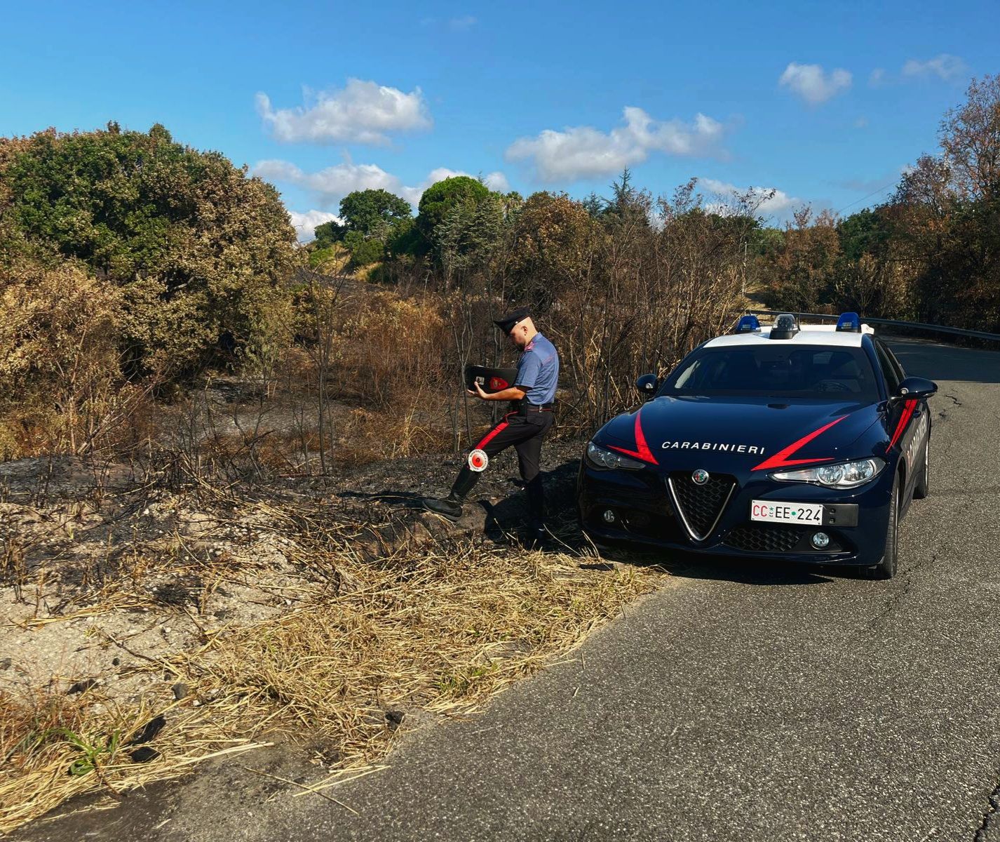 Sorpreso ad appiccare un incendio in campagna  nel Catanzarese, arrestato un 35enne