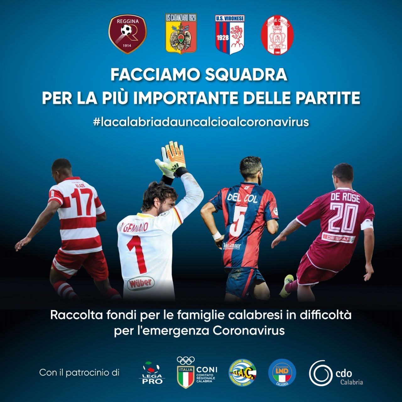 "Biglietto solidale", la raccolta fondi della Serie C calabrese