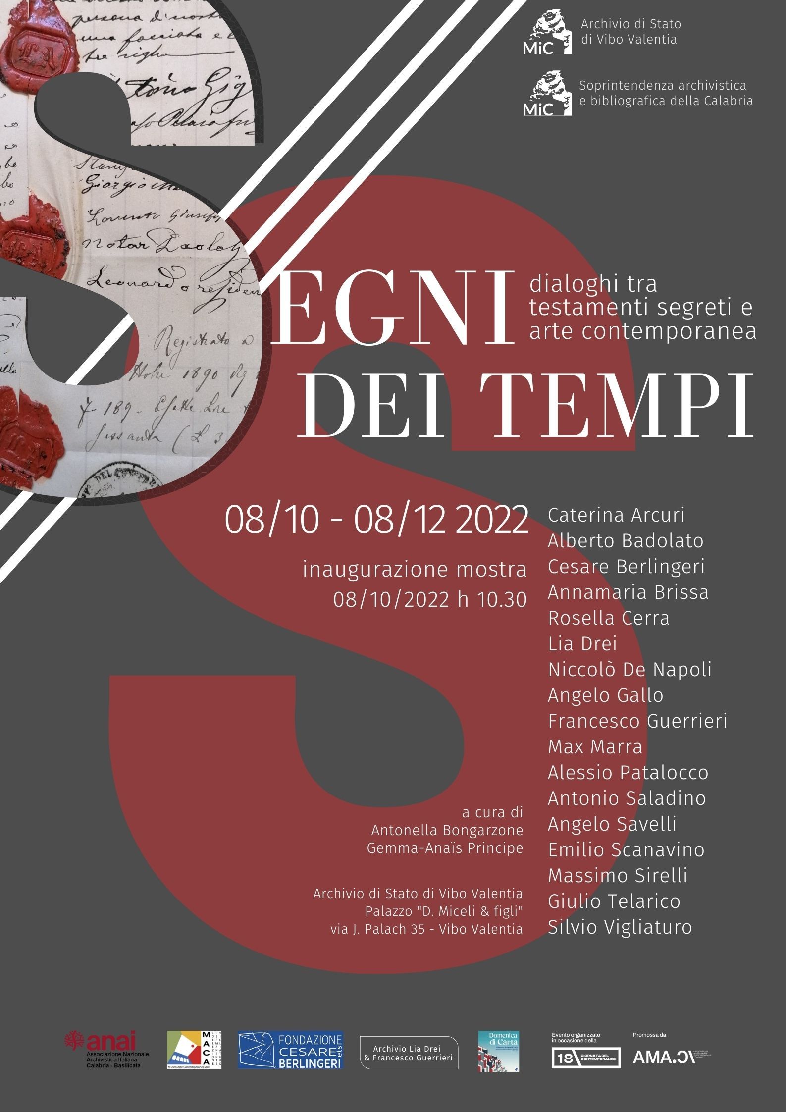 Vibo, “Segni dei Tempi”: dialogo tra antichi documenti d’archivio e opere d’arte contemporanea