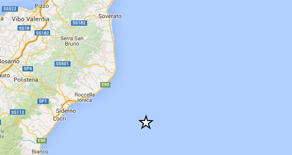 Sisma di magnitudo 3.9 registrato nello Ionio