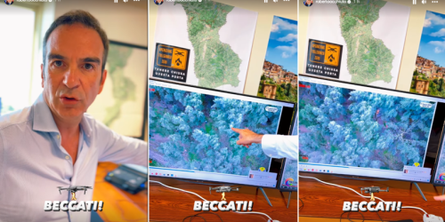 Il drone della Regione individua due piromani nel Reggino. Occhiuto: «Sono criminali»