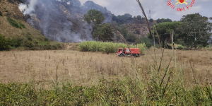 Pianopoli, vasto incendio boschivo: decisivo l’intervento dell’elicottero