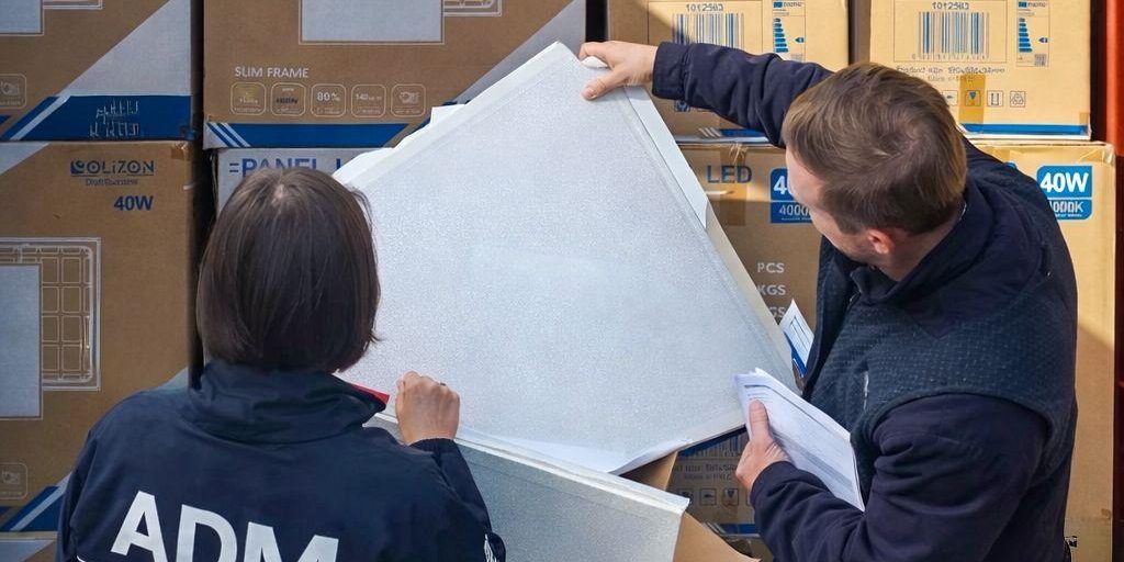 Gioia Tauro, sequestrati 3.540 pannelli Led contraffatti