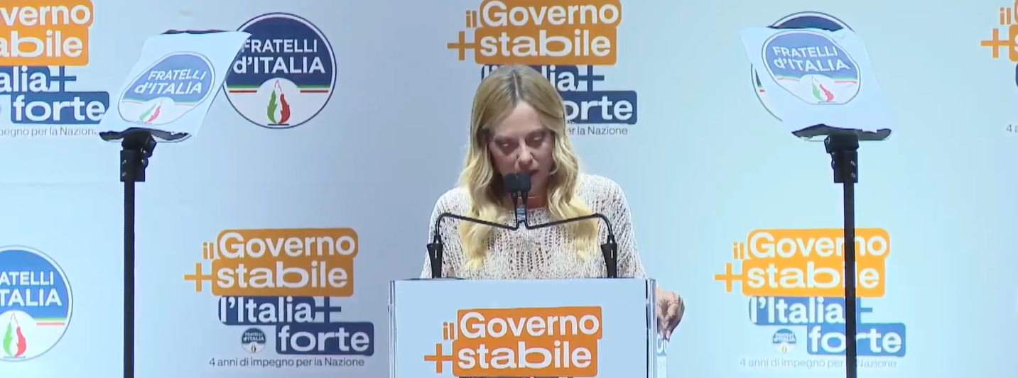 Meloni: «Con la nuova legge elettorale niente ribaltoni»