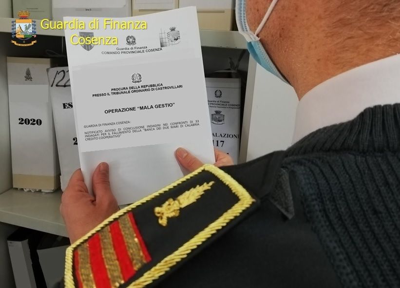 Fallimento della “Banca dei Due Mari di Calabria”: 33 indagati – NOMI