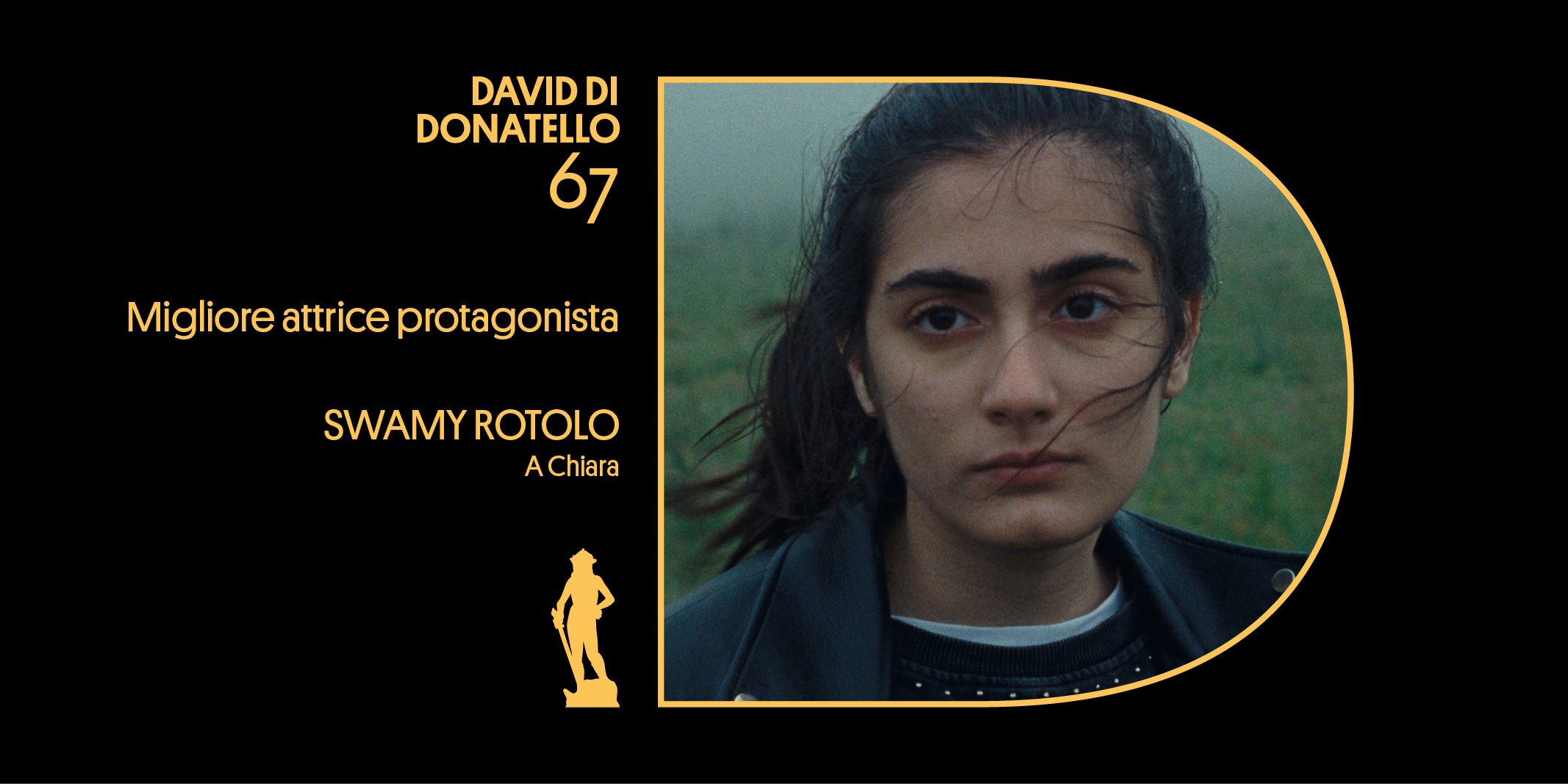 David di Donatello 2022: trionfa la calabrese Swamy Rotolo