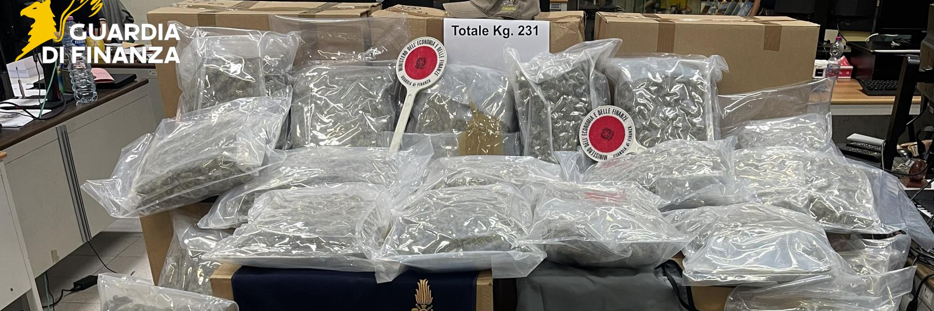 Maxi carico di marijuana, 231 chili nascosti in un tir dalla Spagna