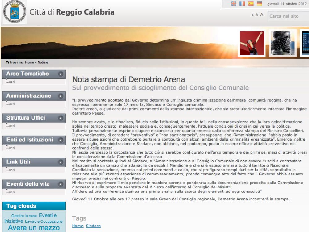 PALAZZO INFETTO| Arena si sente ancora sindaco