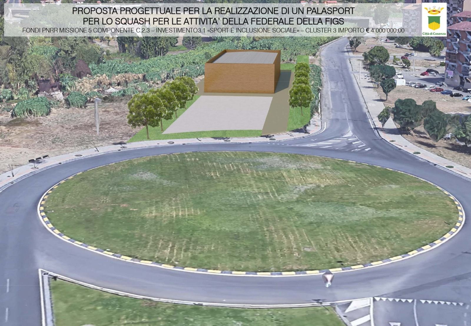 Pnnr, a Cosenza per 4 milioni per lo squash, Caruso: «Risorse indispensabili per costruire la Cosenza 2050»