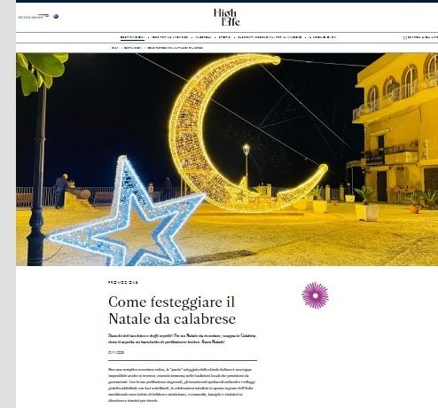 Tropea e le sue luci natalizie sul magazine della British Airways