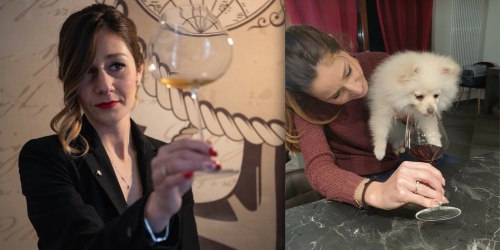 Federica Gatto durante il servizio e con Perla