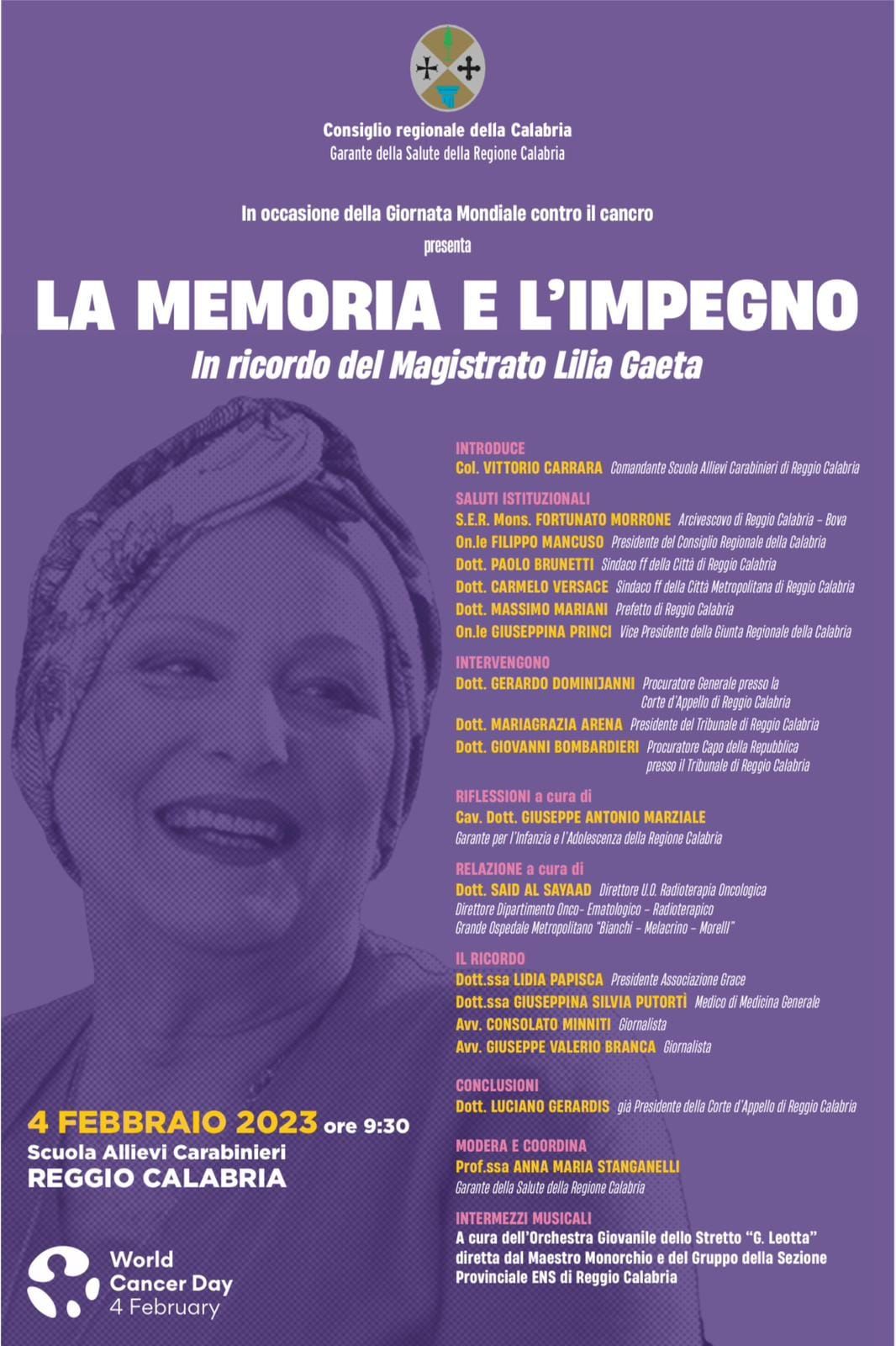 A Reggio il ricordo di Lilia Gaeta
