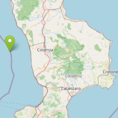 Terremoto al largo della costa tirrenica cosentina, scossa di magnitudo 3.7