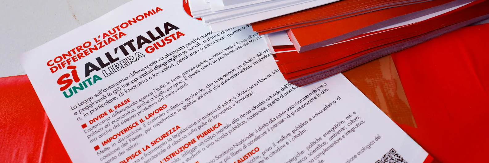 Autonomia, ecco le firme per il referendum abrogativo regione per regione