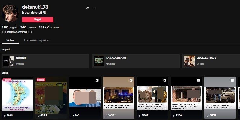 Il profilo shock che inneggia alla ‘ndrangheta su TikTok. «Libertà ai Mancuso e ad Accorinti»