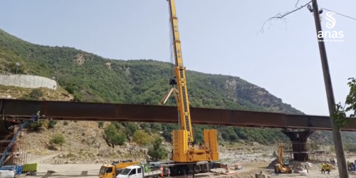 Ss 107 Dir di Longobucco, completato il varo dell'impalco metallico del viadotto Ortiano II