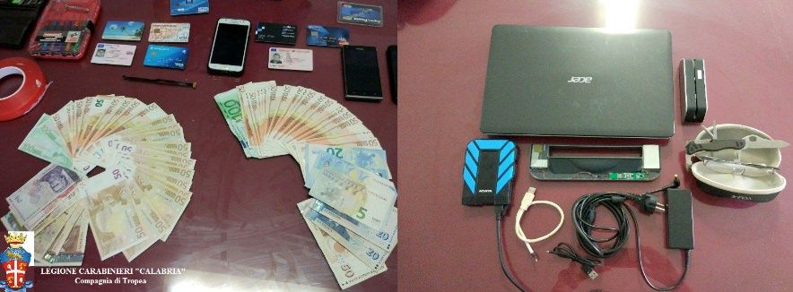 Usavano un finto bancomat per clonare carte, arrestati