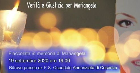 Cosenza, domani una fiaccolata per non dimenticare Mariangela