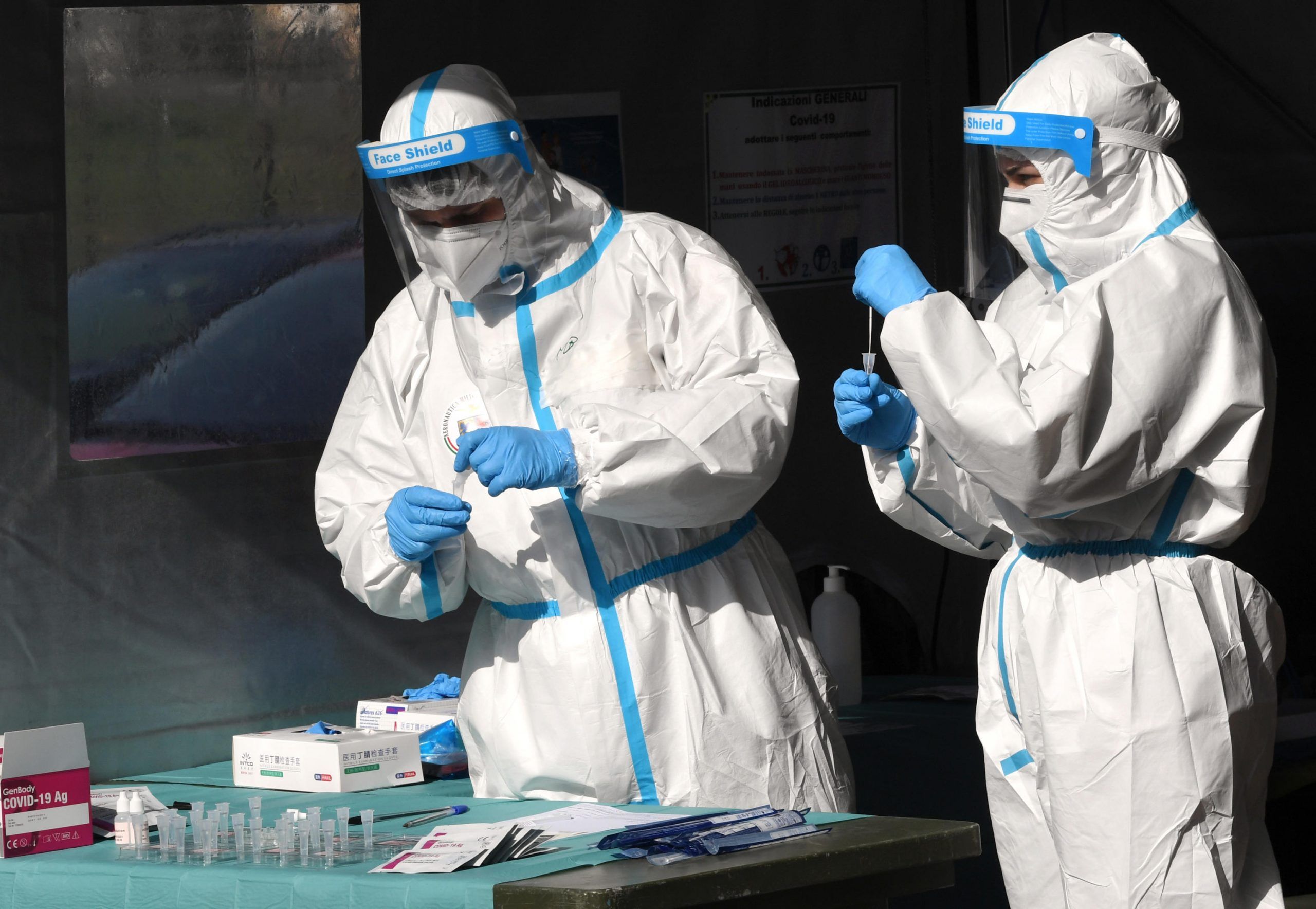 Covid, calano contagi (e tamponi): + 1.246. Due i decessi – GRAFICO