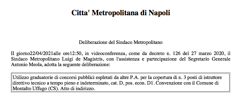 Dipendente “pescato” nel comune “di Tansi”, è bufera su de Magistris