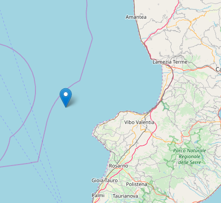 Scossa di magnitudo 3.6 al largo del Tirreno